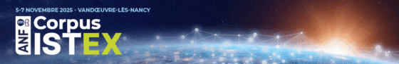 Bandeau de communication sur l'ANF corpus Istex